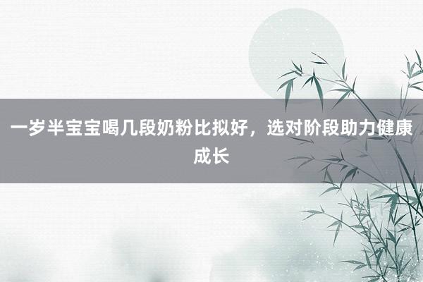 一岁半宝宝喝几段奶粉比拟好，选对阶段助力健康成长