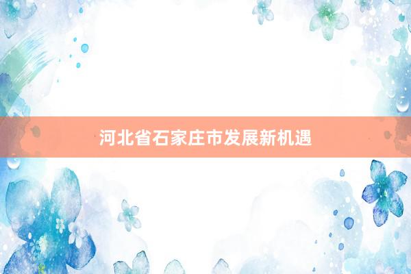 河北省石家庄市发展新机遇