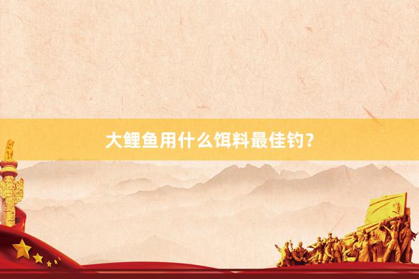 大鲤鱼用什么饵料最佳钓？